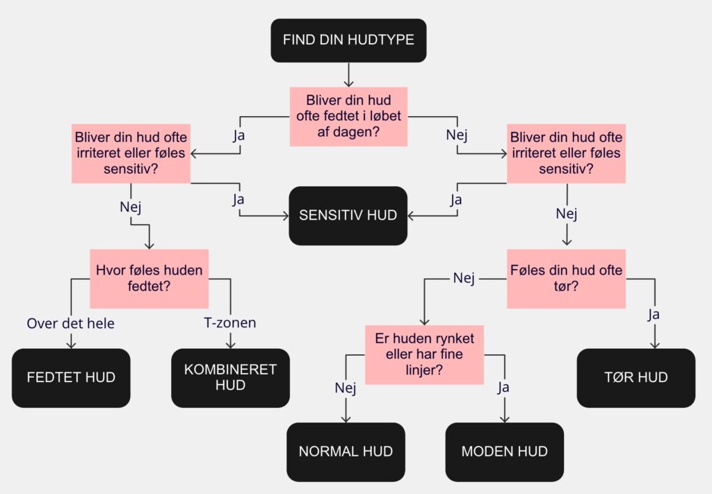 Hudtype guide - find din hudtype ved at følge kortet